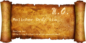 Melicher Orália névjegykártya